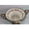 Zielona Porcelanowa Patera Amfora - Porcelana + Brąz - Kwiaty - Prezent