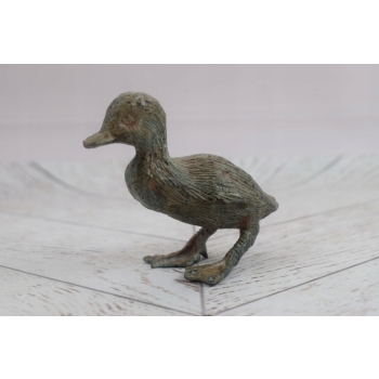 Mini Figurka Kaczka Kaczuszka - Ogrodowa Figura z Brązu - Rzeźba Posąg