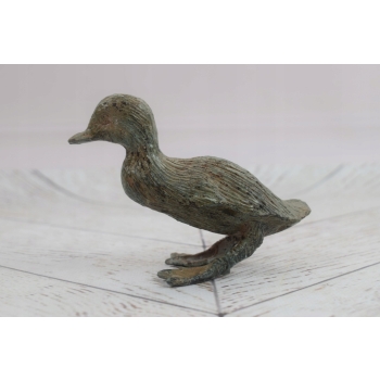 Mini Figurka Kaczka Kaczuszka - Ogrodowa Figura z Brązu - Rzeźba Posąg