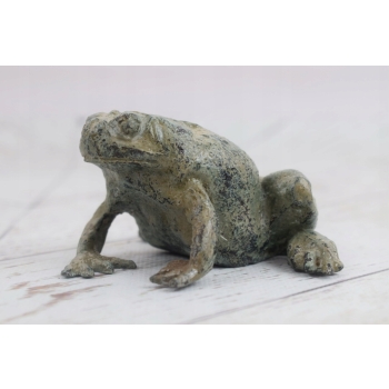 Mini Figurka Żaba Żabka - Ogrodowa Figura z Brązu - Rzeźba Posąg