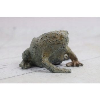 Mini Figurka Żaba Żabka - Ogrodowa Figura z Brązu - Rzeźba Posąg