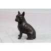 Siedzący Buldog Francuski - Figura Rzeźba z Brązu