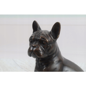 Siedzący Buldog Francuski - Figura Rzeźba z Brązu