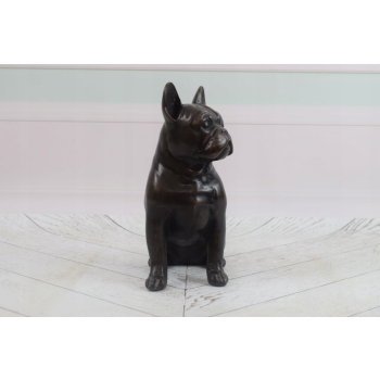 Siedzący Buldog Francuski - Figura Rzeźba z Brązu