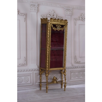 Witryna EMPIRE Gablotka Cała z Brązu Złoconego + Medalion, Marmur BRĄZ