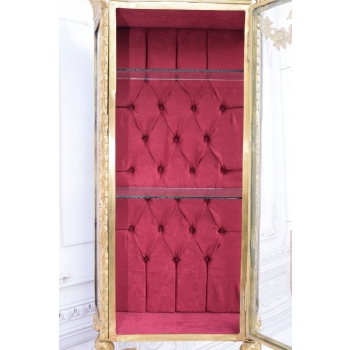 Witryna EMPIRE Gablotka Cała z Brązu Złoconego + Medalion, Marmur BRĄZ