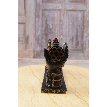 Steampunk Rewolwer 6 Lufowy - Ręka Podtrzymująca Pistolet Figurka