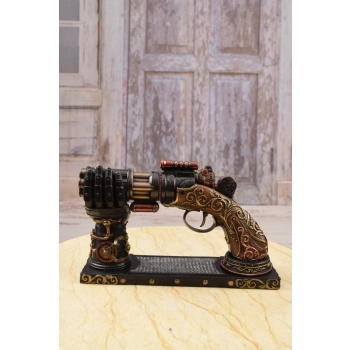 Steampunk Rewolwer 6 Lufowy - Ręka Podtrzymująca Pistolet Figurka