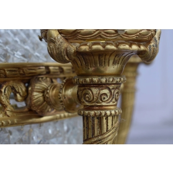 Pałacowy Żyrandol z Brązu + Kryształy 18 żarówek - Lampa Klosze 150cm