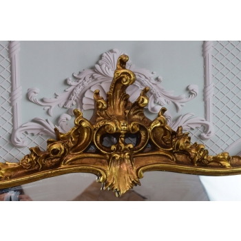 Pałacowe Złote Lustro z Francji - Dama Kameliowa Medaliony Relief