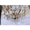 Żyrandol z Brązu - Brąz i Kryształy - Lampa Sufitowa - Rokoko 148cm GIGANT