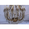 Żyrandol z Brązu - Brąz i Kryształy - Lampa Sufitowa - Rokoko 148cm GIGANT