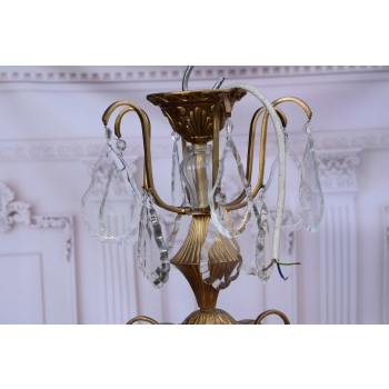 Żyrandol z Brązu - Brąz i Kryształy - Lampa Sufitowa - Rokoko 148cm GIGANT