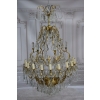 Żyrandol z Brązu - Brąz i Kryształy - Lampa Sufitowa - Rokoko 120cm GIGANT