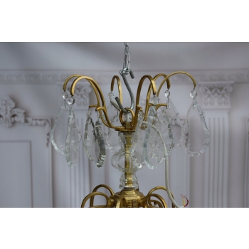 Żyrandol z Brązu - Brąz i Kryształy - Lampa Sufitowa - Rokoko 120cm GIGANT