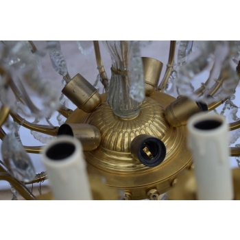 Żyrandol z Brązu - Brąz i Kryształy - Lampa Sufitowa - Rokoko 120cm GIGANT