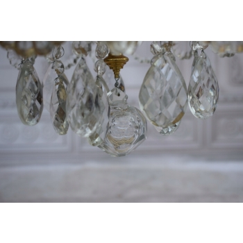 Żyrandol z Brązu - Brąz i Kryształy - Lampa Sufitowa - Rokoko 120cm GIGANT