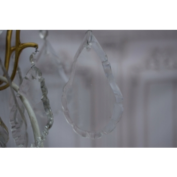 Żyrandol z Brązu - Brąz i Kryształy - Lampa Sufitowa - Rokoko 120cm GIGANT