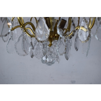 Żyrandol z Brązu - Brąz i Kryształy - Lampa Sufitowa - Barok 70cm CUDO