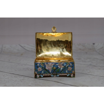 Srebrna Szkatuła Emalia Srebro 84 Rosja 165g Faberge rękodzieło unikat