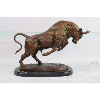 Duży Masywny Byk Bitewny - Corrida Korrida - Toro Bravo - Figura z Brązu