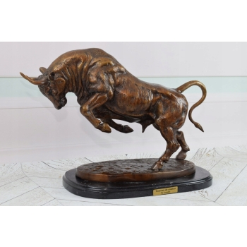 Duży Masywny Byk Bitewny - Corrida Korrida - Toro Bravo - Figura z Brązu