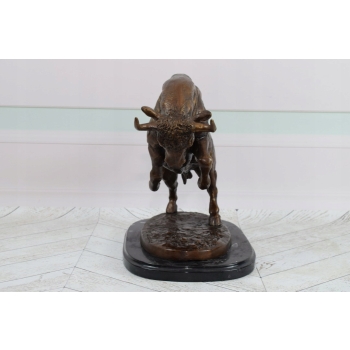Duży Masywny Byk Bitewny - Corrida Korrida - Toro Bravo - Figura z Brązu