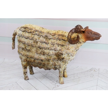 Duża Ogrodowa Figura - Śmieszny Baran - Rzeźba Dom - Vintage - Prezent