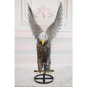 Duża Ogrodowa Figura - Groźny Orzeł - Rzeźba Dom - Vintage - 102cm