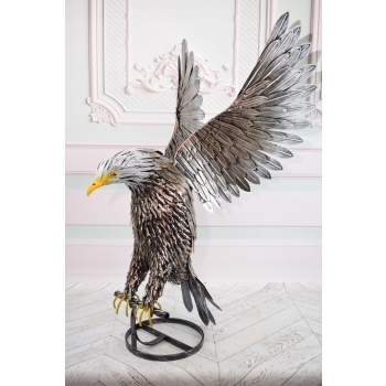 Duża Ogrodowa Figura - Groźny Orzeł - Rzeźba Dom - Vintage - 102cm