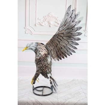 Duża Ogrodowa Figura - Groźny Orzeł - Rzeźba Dom - Vintage - 102cm