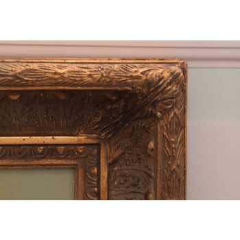 Wspaniały Letni Pejzaż Drzewa Las Rzeka - Obraz Olejny - Złota Rama