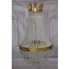 Żyrandol z Brązu - Brąz i Kryształy - Lampa Sufitowa - Barok 90cm CUDO
