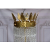 Żyrandol z Brązu - Brąz i Kryształy - Lampa Sufitowa - Barok 90cm CUDO