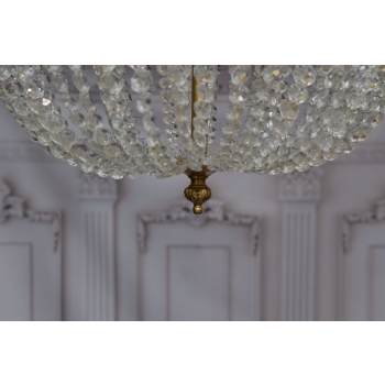 Żyrandol z Brązu - Brąz i Kryształy - Lampa Sufitowa - Barok 90cm CUDO