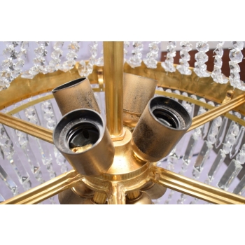 Żyrandol z Brązu - Brąz i Kryształy - Lampa Sufitowa - Barok 90cm CUDO