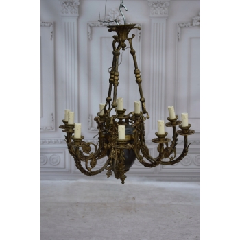 Królewski Gigant Paryski Żyrandol z Brązu + Lampa - BIAŁY KRUK 70cm
