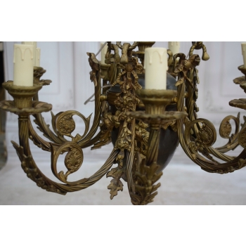 Królewski Gigant Paryski Żyrandol z Brązu + Lampa - BIAŁY KRUK 70cm