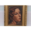 TAMARA De Łempicka - Portret Kobiety - Zielony Welon - Obraz Olejny
