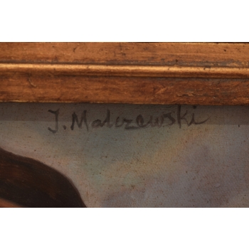 J. MALCZEWSKI - PORTRET KOBIETY - STARY OBRAZ OLEJNY
