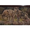 J. Fałat - Wataha Wilków - Wilki Natura - Stary Obraz Olejny - Złota Rama