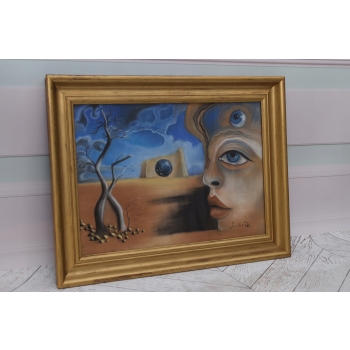 Salvador Dali - Abstrakcja - Portret Kobiety - Pastel - Obraz