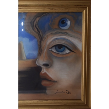Salvador Dali - Abstrakcja - Portret Kobiety - Pastel - Obraz