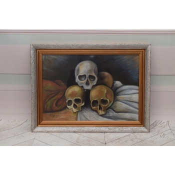 PAUL CEZANNE - MEMENTO MORI - Czaszki - Srebrna Rama