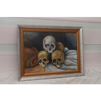 PAUL CEZANNE - MEMENTO MORI - Czaszki - Srebrna Rama