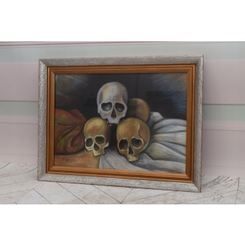 PAUL CEZANNE - MEMENTO MORI - Czaszki - Srebrna Rama