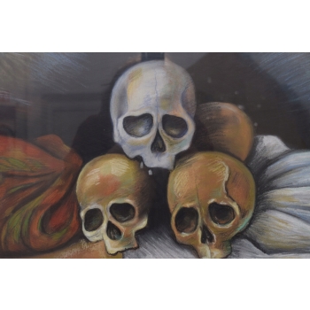 PAUL CEZANNE - MEMENTO MORI - Czaszki - Srebrna Rama