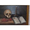 PAUL CEZANNE - MEMENTO MORI - Czaszka i Książka - STARY OBRAZ z FRANCJI