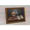PAUL CEZANNE - MEMENTO MORI - Czaszka i Książka - STARY OBRAZ z FRANCJI