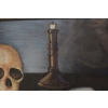 PAUL CEZANNE - MEMENTO MORI - Czaszka i Książka - STARY OBRAZ z FRANCJI